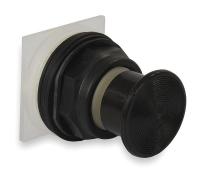 2NMJ1 Push Button, 30mm, Black, Plastic, Mushroom