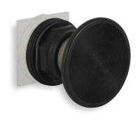 2NMJ3 Push Button, 30mm, Black, Plastic, Mushroom