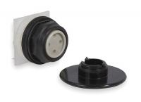 2NMK6 Push Button, 30mm, Black, Plastic, Mushroom