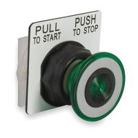 2NMK8 Push Button, 30mm, Green, Plastic, Mushroom