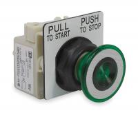 2NML1 Push Button, Illum, 30mm, Green, Mushroom