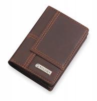 2NRG6 Business Card Book, 36 Ct, Brown, Leather