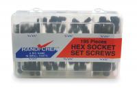 2NRZ5 Socket Set Screw Asst, Steel, Black, 195 PC