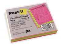 2NU70 Sticky Notes, 4 x 5 In., Assorted, PK4