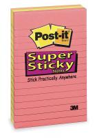 2NU73 Super Sticky Notes, 4x6 In., Assorted, PK3