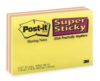 2NU83 Super Sticky Notes, 4x6 In., Assorted, PK8