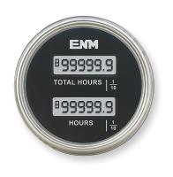 2PAY1 Hour Meter, LCD, 2.33 In, Flush Round