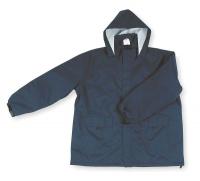 2PY76 Rain Jacket with Hood, Navy, XL