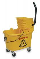 2PYH4 Mop Bucket and Wringer, Yellow, Side Press