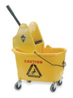 2PYH5 Mop Bucket and Wringer, Yellow, Down Press