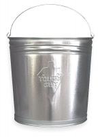 2PYW5 Garbage Pail, Silver, 16-1/4 In., 10 G