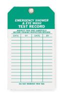 2RMU6 Emer Sh &amp; Eye Wash Test Rcd Tag, Met, PK10