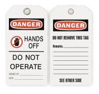 2RMV8 Danger Tag, 5-3/4 x 3 In, ISO 9001, PK25