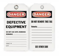 2RMW2 Danger Tag, 5-3/4 x 3 In, ISO 9001, PK25