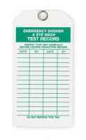 2RMX8 Emer Sh &amp; Eye Wash Test Rcd Tag, Met, PK10