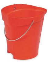 2RVY5 Pail, 3 Gal., Red, Polypropylene