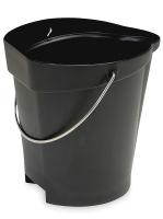 2RVY8 Pail, 3 Gal., Black, Polypropylene