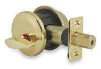 2RXZ7 Deadbolt, Single Cylinder, Bright Brass