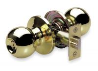 2RYC4 Door Knob Lockset, Ball, Entrance