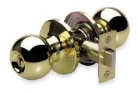 2RYC5 Door Knob Lockset, Ball, Privacy