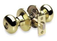 2RYD2 Door Knob Lockset, Biscuit, Privacy