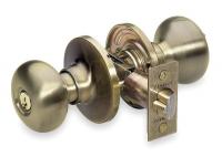 2RYD7 Door Knob Lockset, Biscuit, Entrance