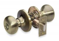 2RYD8 Door Knob Lockset, Biscuit, Privacy