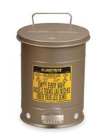 2RYH5 Oily Waste Can, 6 Gal., Steel, Silver