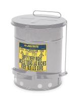 2RYH6 Oily Waste Can, 10 Gal., Steel, Silver