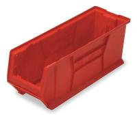 2TA87 Stack Bin, Jumbo, Open Hopper, D 8 1/4, Red