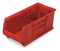 2TA91 Stack Bin, Jumbo, Open Hopper, D 9 3/4, Red