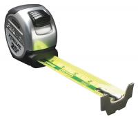 2TJ59 Measuring Tape, 25 Ft, Chrome/Blk, Forward