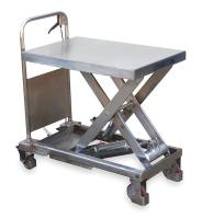 2TKX9 Scissor Lift Cart, 400 lb., SS, Fixed