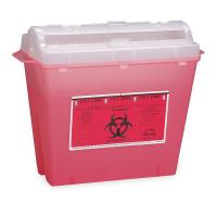2TUW8 Sharps Container, 1-1/4 Gal., Rotor Lid