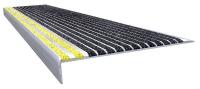 2TUZ9 Stair Tread, Blk w/ Safety Ylw Front, Alum