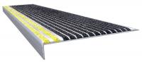 2TVA1 Stair Tread, Blk w/ Safety Ylw Front, Alum