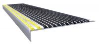 2TVA5 Stair Tread, Blk w/ Safety Ylw Front, Alum