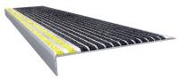 2TVA7 Stair Tread, Blk w/ Safety Ylw Front, Alum