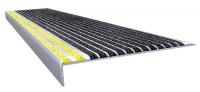 2TVA9 Stair Tread, Blk w/ Safety Ylw Front, Alum
