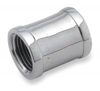 2UEE9 Coupling, 3/8 In, FNPT, Chrome Plated Brass