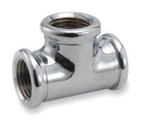 2UEE2 Tee, 1 In, FNPT, Chrome Plated Brass