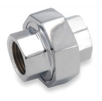 2UEF5 Union, 1/4 In, FNPT, Chrome Plated Brass