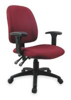 2UMT5 Operator Chair, Adjust, Burgundy, Fabric