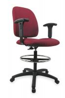 2UMT9 Drafting Chair, 46 In H, Adjust, Brgndy