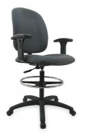 2UMU2 Drafting Chair, 46 In H, Adjust, Gray