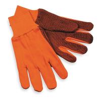 2UUH9 Jersey Gloves, Poly/Ctn, L, Hi Vis Orng, PR