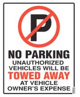 2UWZ6 Parking Sign, 19 x 15In, R and BK/WHT