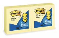 2UY43 Sticky Notes, 3 x 3 In., Yellow, PK6