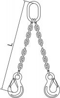 2VCL7 Chain Sling, G120, DOS, Alloy Steel, 10 ft L