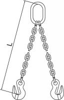 2VCL3 Chain Sling, G120, DOG, Alloy Steel, 10 ft L